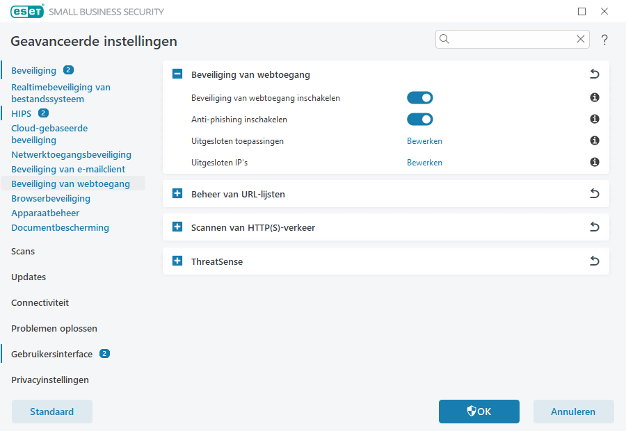 Beveiliging van webtoegang