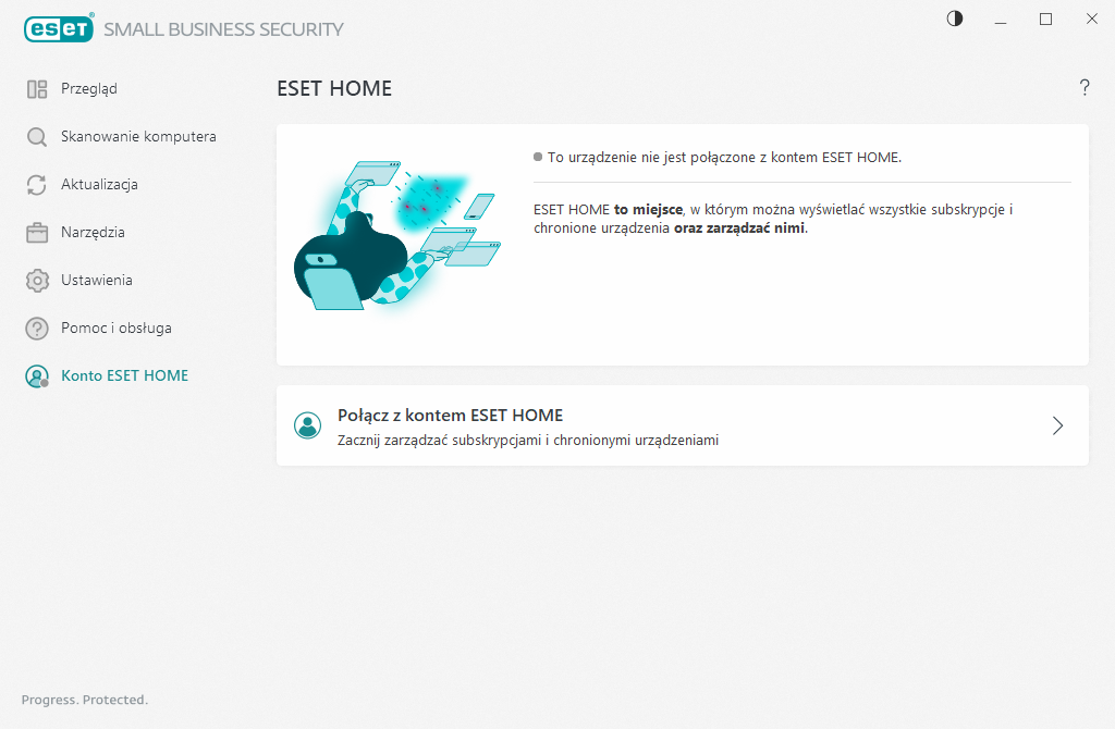 ESET HOME stan połączenia