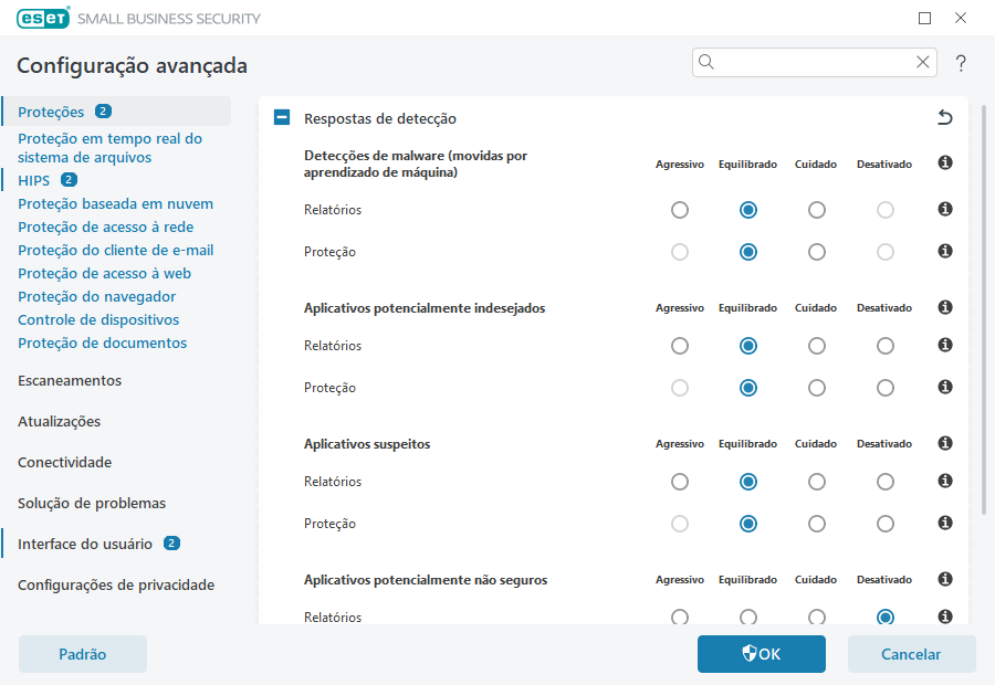 Configuração avançada