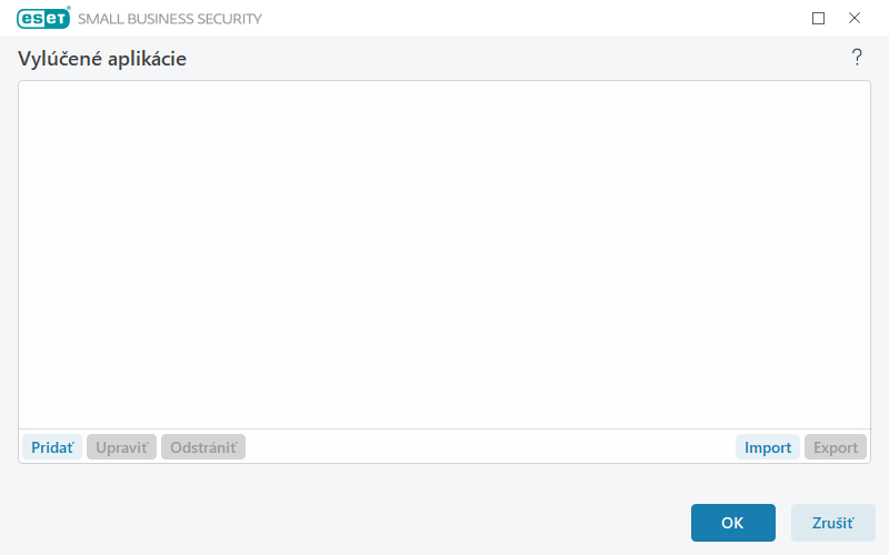 Vylúčené aplikácie Vylúčené aplikácie