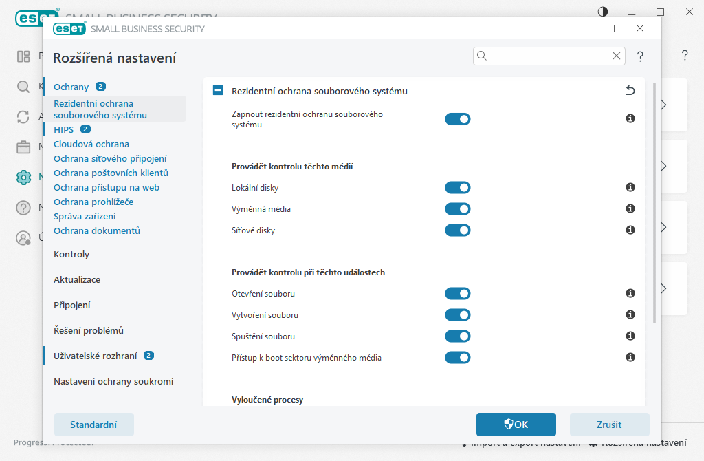 Rezidentní ochrana souborového systému Rezidentní ochrana souborového systému