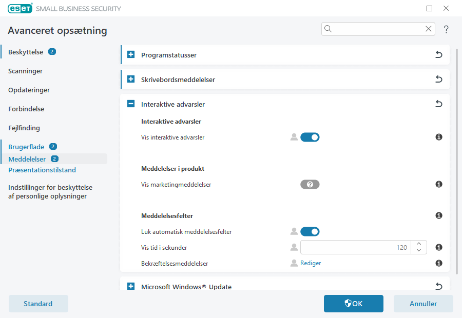 Interaktive advarsler Interaktive advarsler