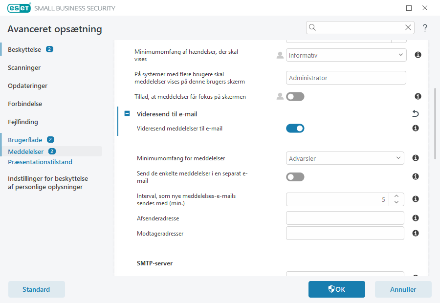 Videresend meddelelser