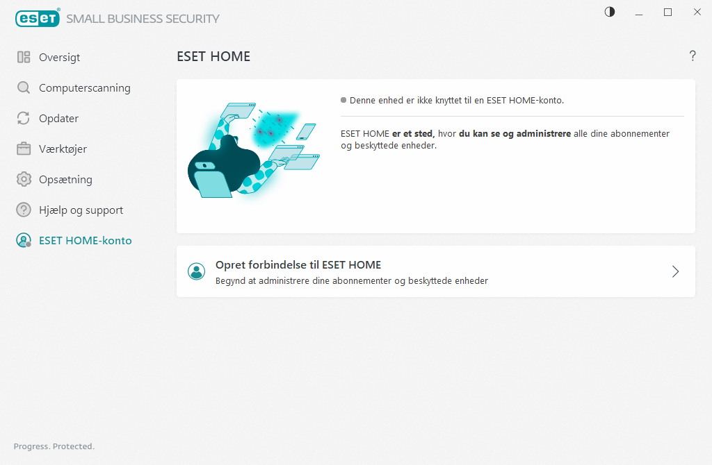 ESET HOME-forbindelsesstatus