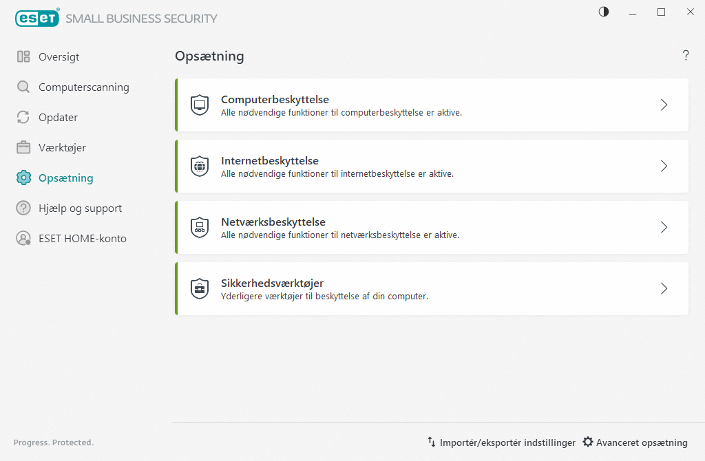 Opsætning Opsætning