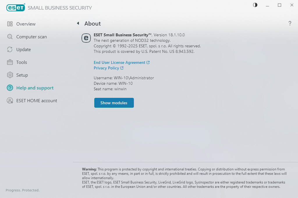 Details about installed version Details about installed version