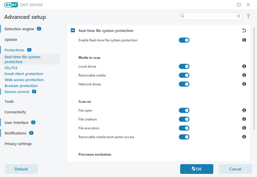 Real-time file system protection Real-time file system protection