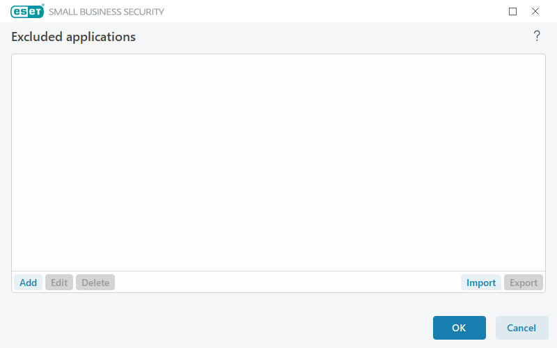 Excluded applications Excluded applications