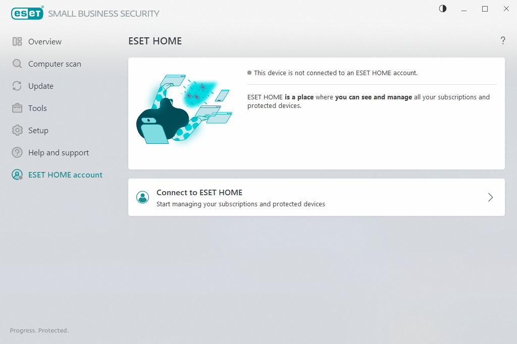 ESET HOME connection status