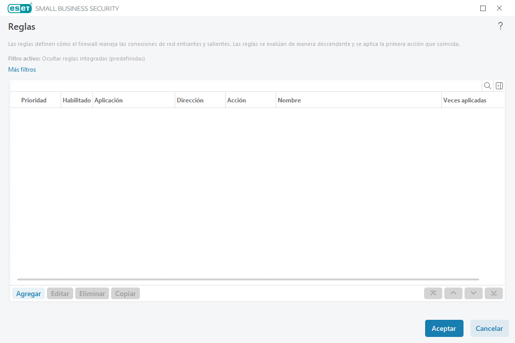 Reglas de firewall Reglas de firewall