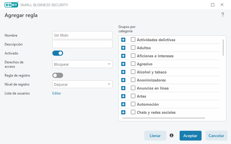 Grupos de categoría