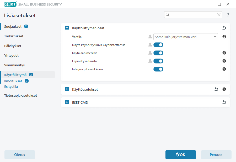 Käyttöliittymän osat