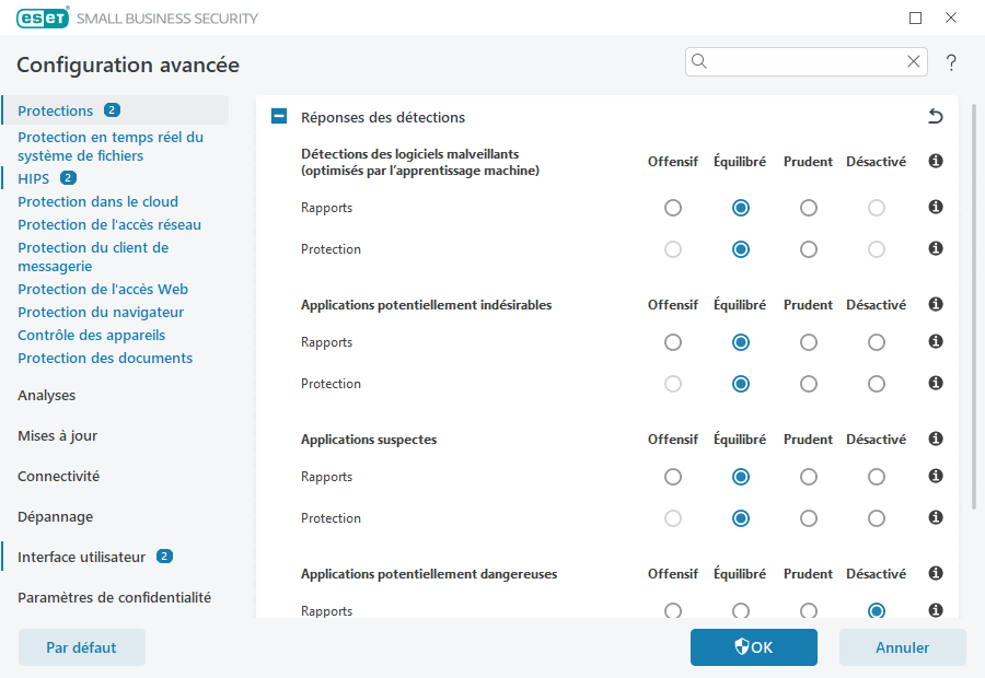 Configuration avancée Configuration avancée