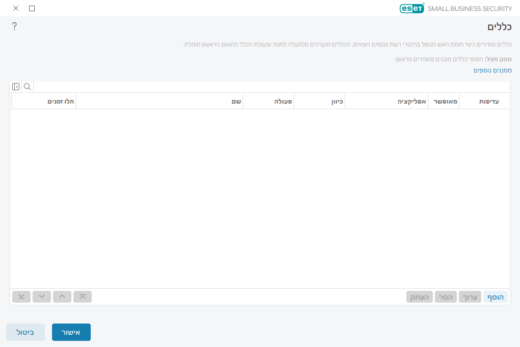 כללים של חומת אש