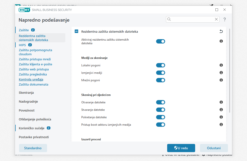 Rezidentna zaštita sistemskih datoteka