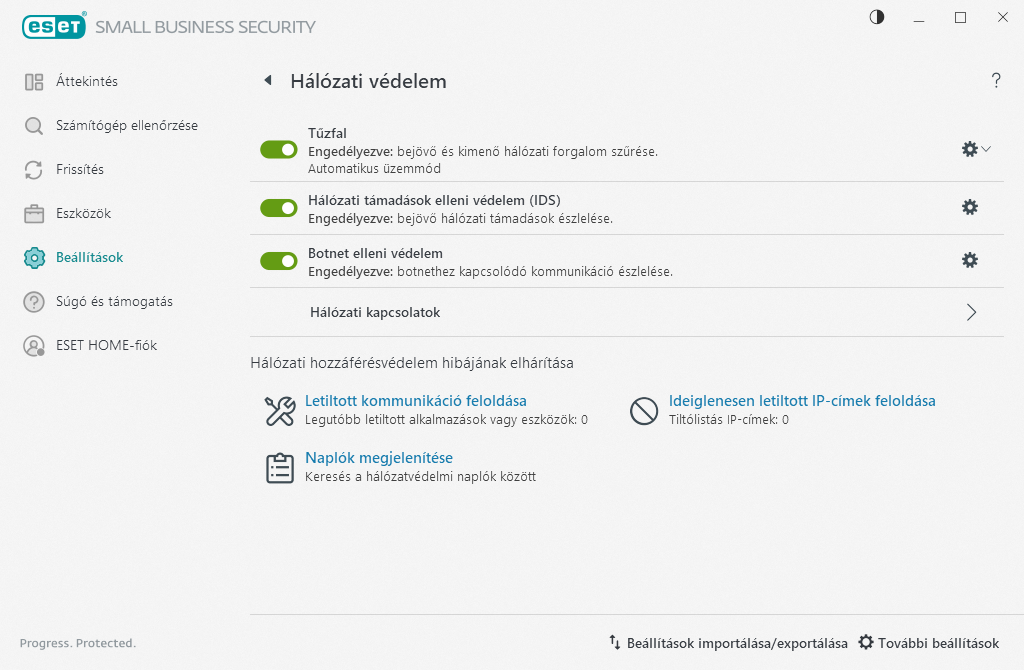 Hálózati védelem Hálózati védelem