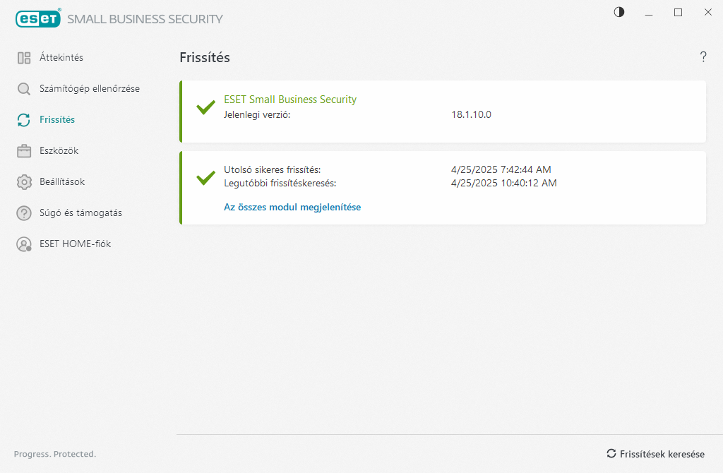 Modul frissítése Modul frissítése