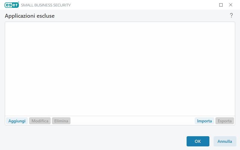 Applicazioni escluse