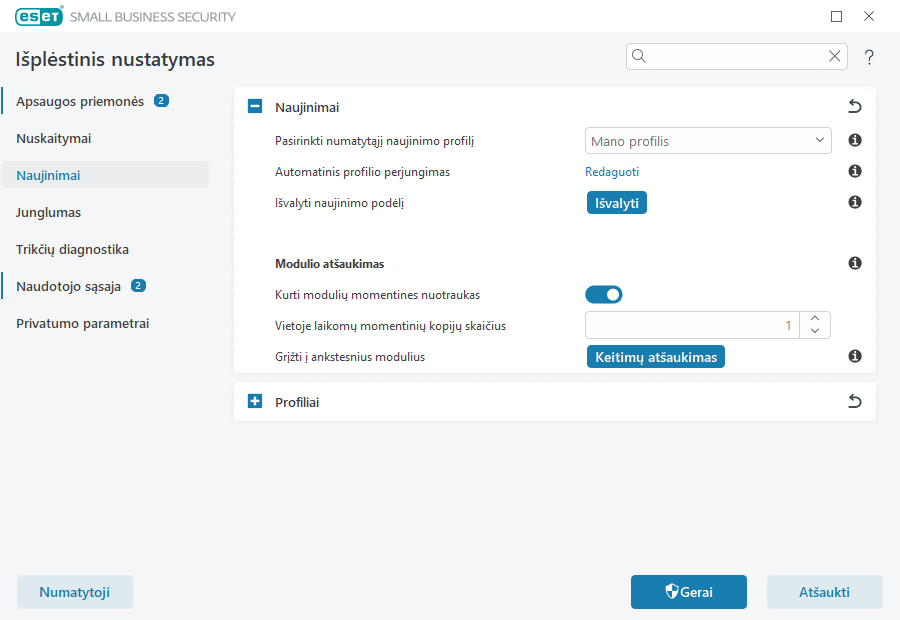 Modulio atšaukimas Modulio atšaukimas