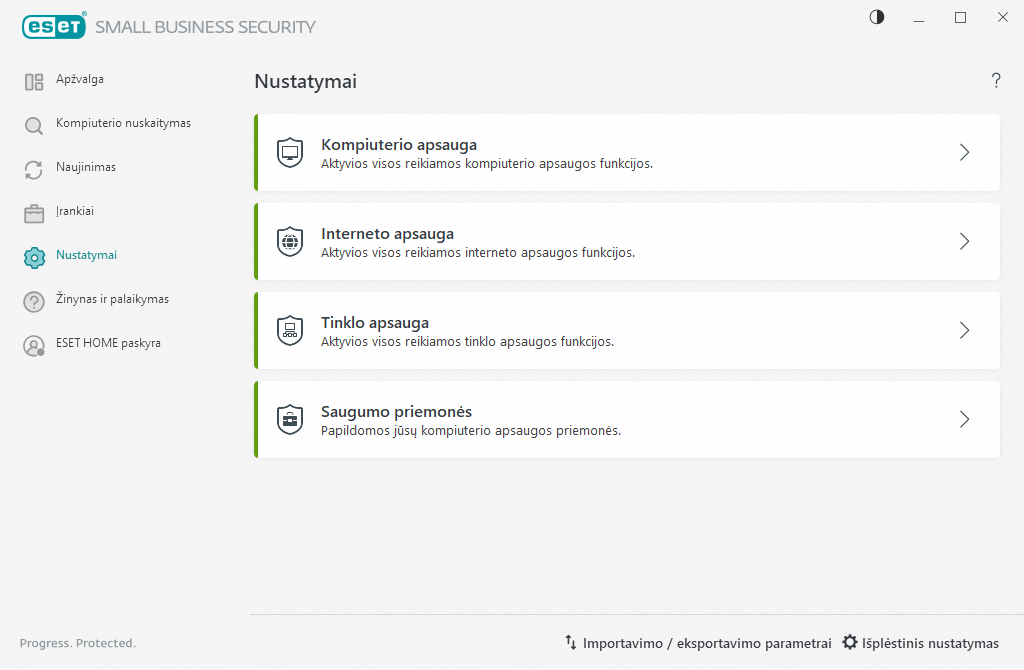 Nustatymai Nustatymai
