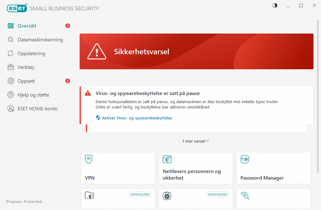 Kritisk problem indikert