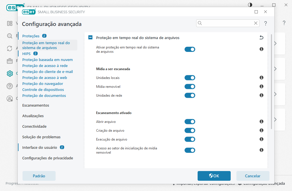 Proteção em tempo real do sistema de arquivos