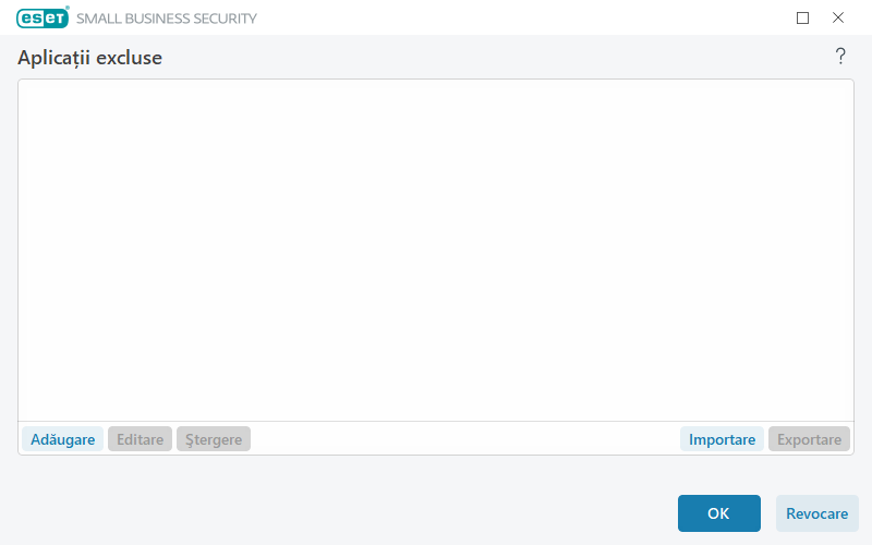Aplicații excluse Aplicații excluse