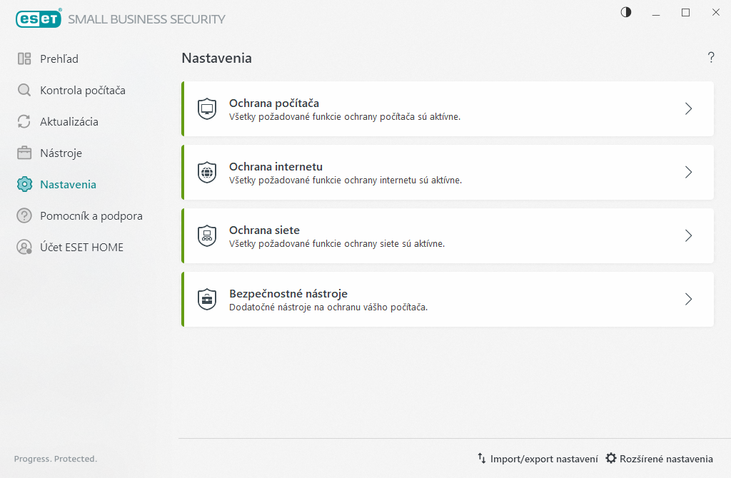 Nastavenia Nastavenia