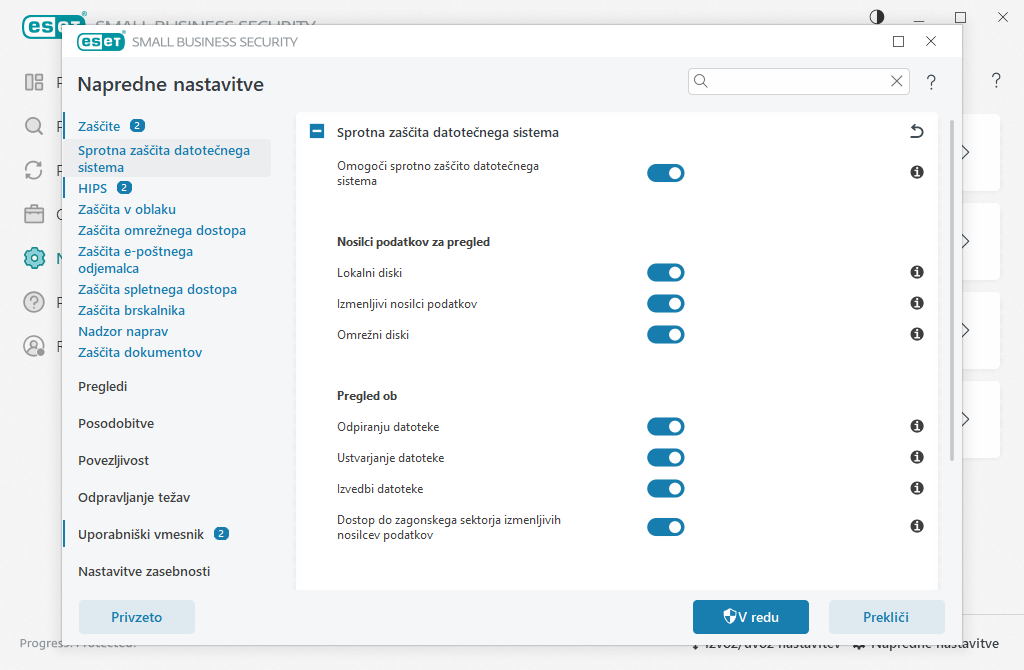 Sprotna zaščita datotečnega sistema Sprotna zaščita datotečnega sistema