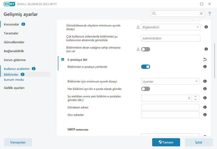 Bildirimleri yönlendir
