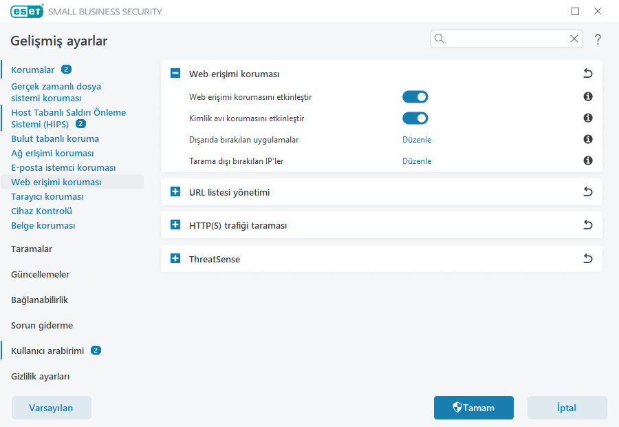 Web erişimi koruması