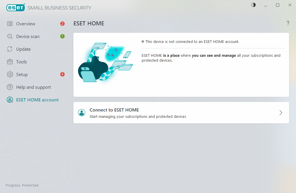 ESET HOME connection status ESET HOME connection status