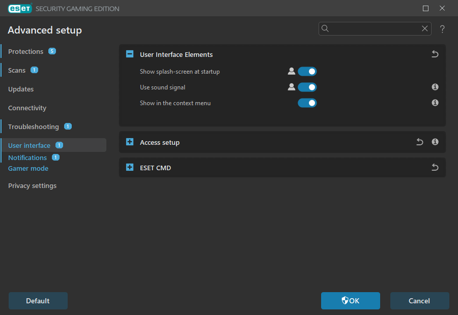User interface elements