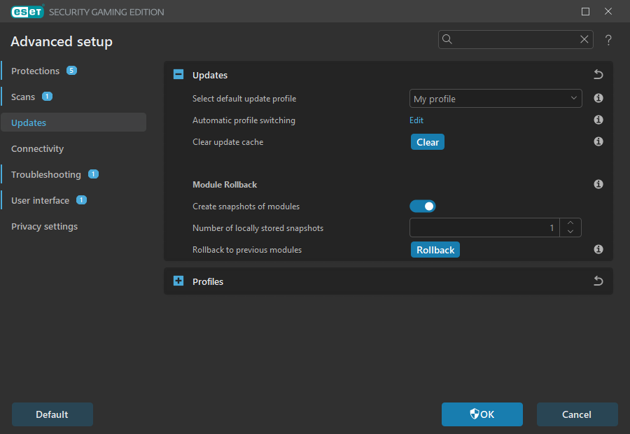 Additional update options
