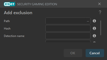 Edit exclusion Edit exclusion