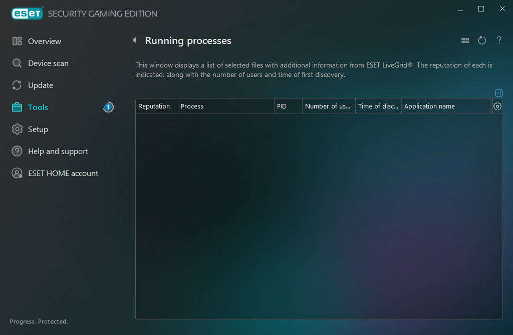 Running processes Running processes