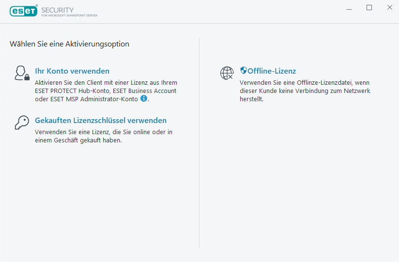 ESET Security for Microsoft SharePoint aktivieren