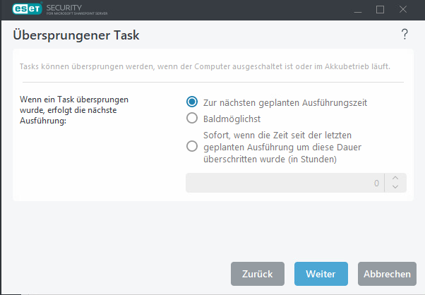 Taskplaner – Task übersprungen Taskplaner – Task übersprungen
