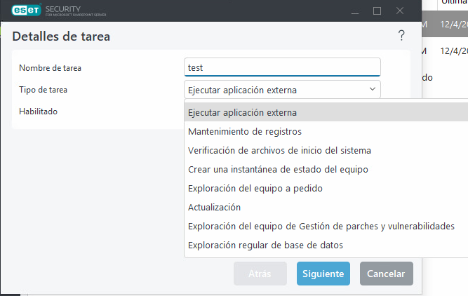 Agregar nueva tarea programada