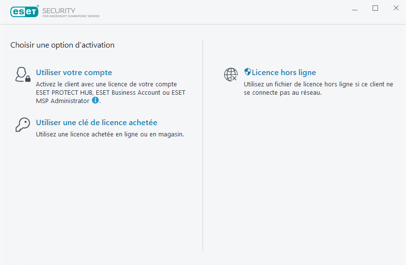 Activation d'ESET Security for Microsoft SharePoint