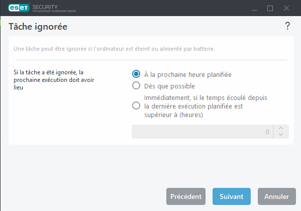 Planificateur - Tâche ignorée Planificateur - Tâche ignorée