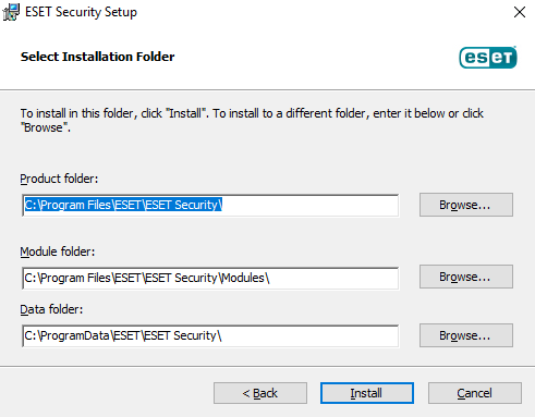 Вибір папки інсталяції