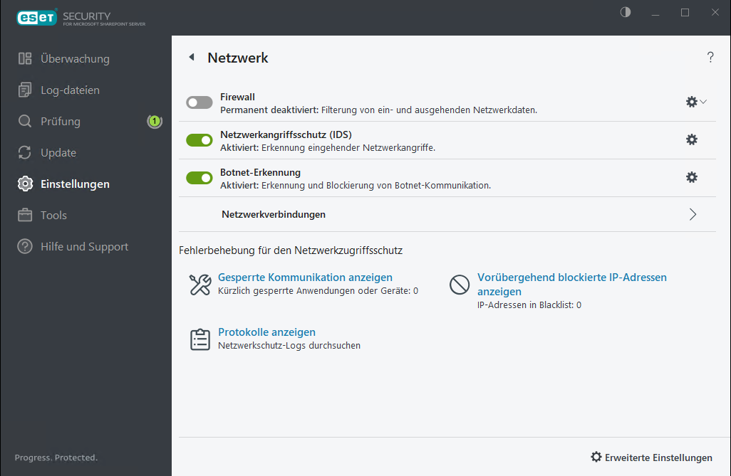ESET Security for Microsoft SharePoint Netzwerk ESET Security for Microsoft SharePoint Netzwerk