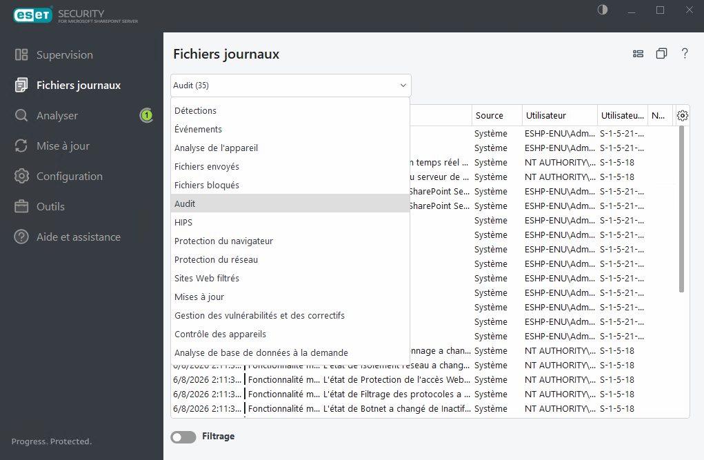 Fichiers journaux