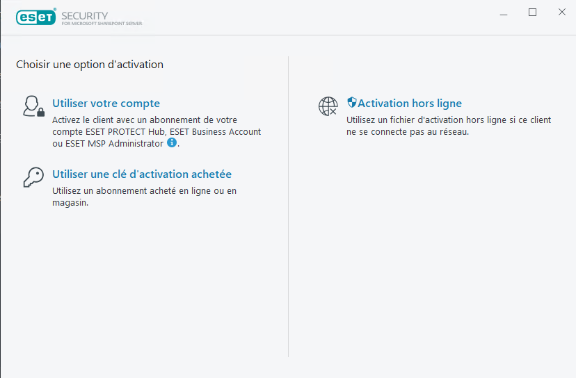 Activation d'ESET Security for Microsoft SharePoint Activation d'ESET Security for Microsoft SharePoint