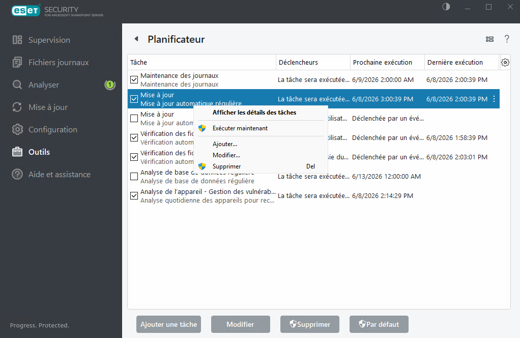 ESET Security for Microsoft SharePoint Planificateur