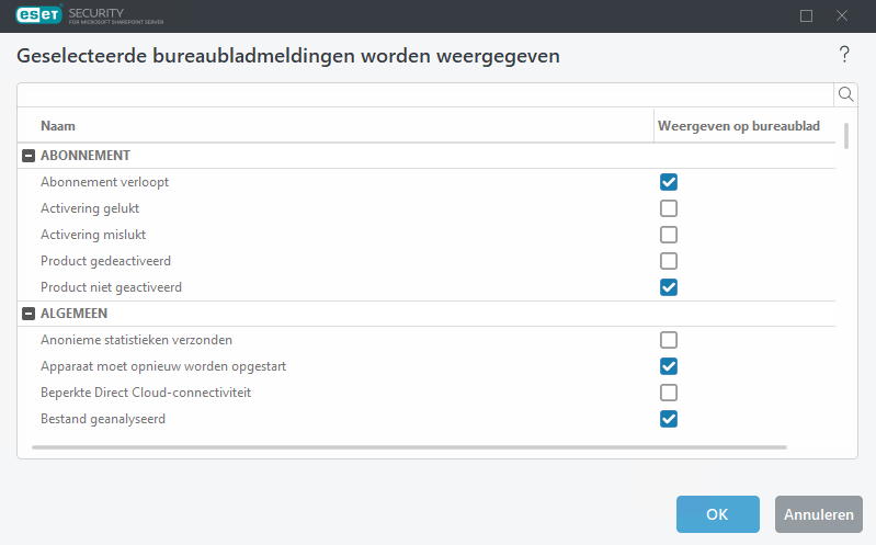 Bureaubladmeldingen