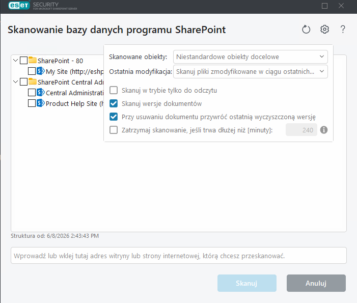 Skanowane obiekty bazy danych SharePoint Skanowane obiekty bazy danych SharePoint