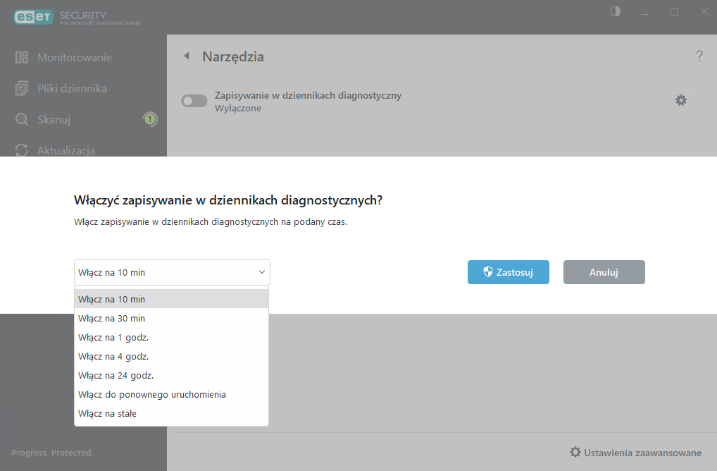 ESET Security for Microsoft SharePoint Narzędzia — zapisywanie w dziennikach diagnostycznych ESET Security for Microsoft SharePoint Narzędzia — zapisywanie w dziennikach diagnostycznych