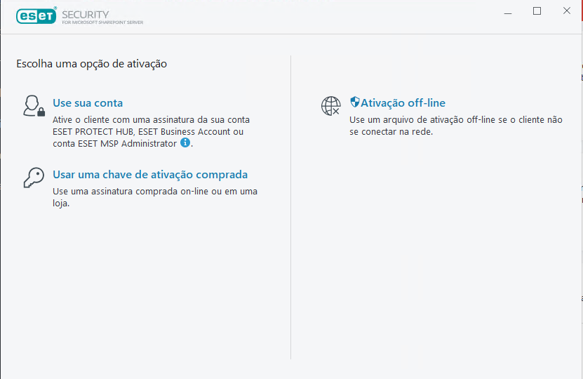 Ativar ESET Security for Microsoft SharePoint Ativar ESET Security for Microsoft SharePoint